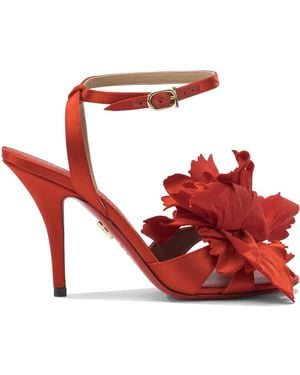 Ferragamo With Flower 90 Mm Sandals - Red