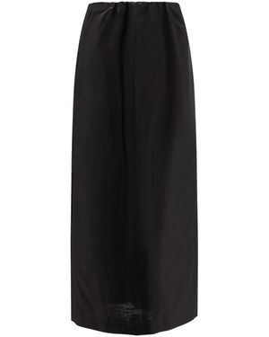 The Row Saul Cotton And Silk Long Skirt-Donna - Nero