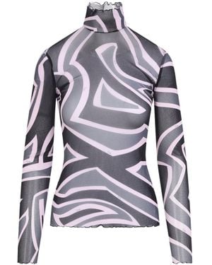 PUCCI And Tulle Polyamide T-Shirt-Donna - Blu