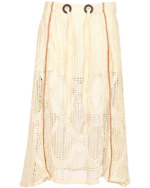 DURAZZI MILANO Mesh Midi Skirt Skirts - Natural