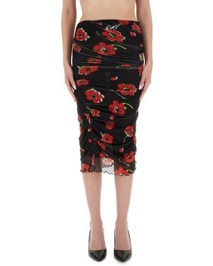 Moschino Floral Mesh Skirt - Black