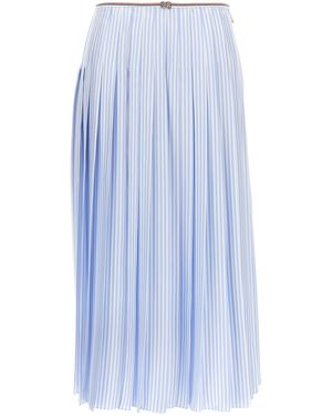 Thom Browne Silk Skirt Gonne Celeste-Donna - Blu
