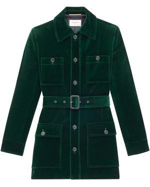 Saint Laurent Velvet Saharan Jacket - Green