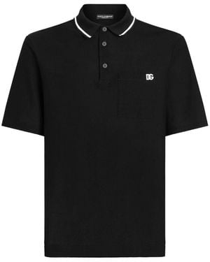 Dolce & Gabbana Cotton Piqué Polo Shirt - Black