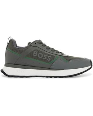 BOSS Trainers Jonah Runn Merbl Dark Breathable Non Slip Sole - Grey