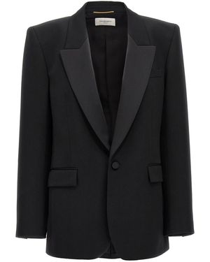 Saint Laurent Smocking Blazer, Suits - Black