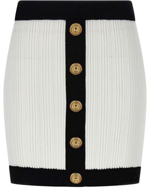 Balmain Two-Tone Miniskirt - Black