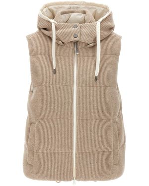 Brunello Cucinelli Gilet maglia paillettes - Neutro