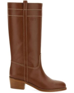 Fay Leather Boot - Brown