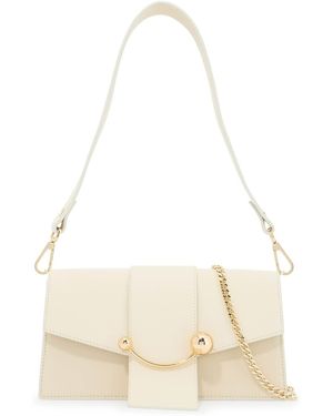 Strathberry Borsa A Spalla Mini Crescent - Bianco