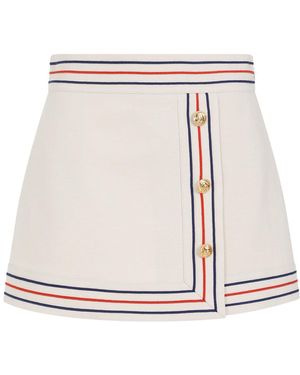 Gucci Gardenia Mix Cotton Skirt-Donna - Bianco