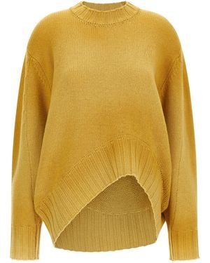 The Attico Logo Embroidery Sweater Maglioni Giallo-Donna