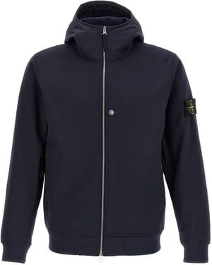 Stone Island Soft Shell-R E.Dyetechnology Giacche Blu-Uomo