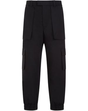 McQueen Cargo Trousers With Elastic Waist And Oversized Pockets - Black