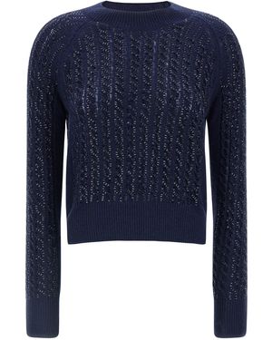 Ermanno Scervino Baguette Studded Sweater Sweaters And Cardigans - Blue