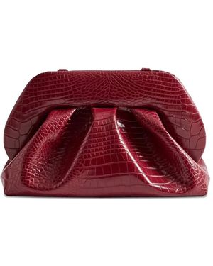THEMOIRÈ Tia Crocodile-Effect Clutch - Red