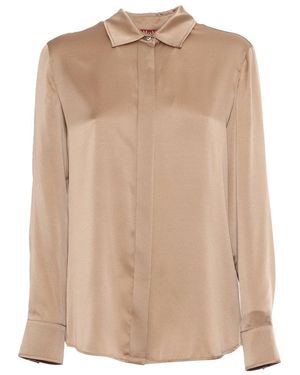 MM STUDIO Stretch Satin Baden Shirt - Natural
