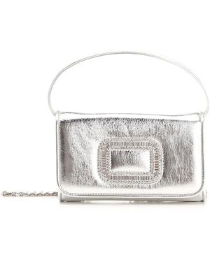Roger Vivier Pilgrim Handbags Silver - White