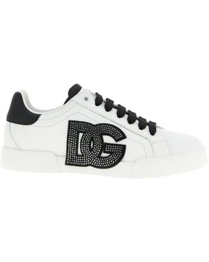 Dolce & Gabbana Portofino Light Strobel Sneakers Bianco/Nero-Donna