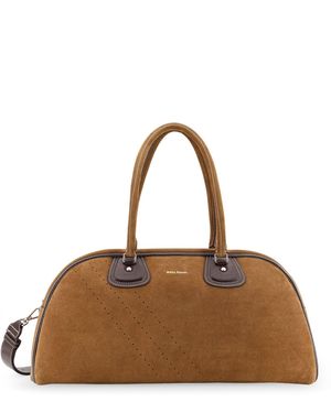 adidas Suede Travel Bag With Leather Details - Brown