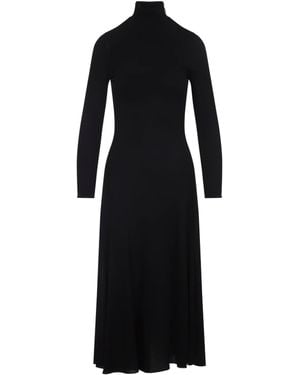 Alaïa Heart Viscose Midi Dress-Donna - Nero