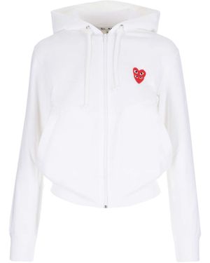 COMME DES GARÇONS PLAY Full Zip Hoodie Sweatshirts - White
