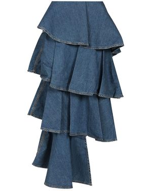 Alaïa Alaã¯A Asymmetric Spiral Skirt - Blue