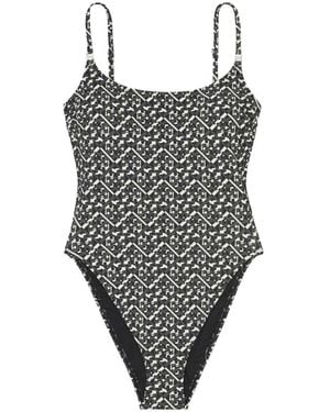 Tory Burch "gemini" One Piece Swimsuit - Gray