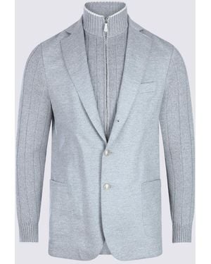 Eleventy Jackets Blacks And Greys - Blue