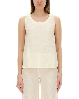 120% Lino Linen Top - White