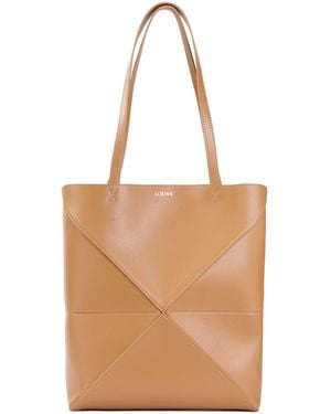Loewe Warm Desert Leather Puzzle Fold Medium Tote-Donna - Marrone