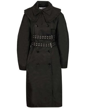 Ganni Duchesse Nylon Trenchcoat Coats Black