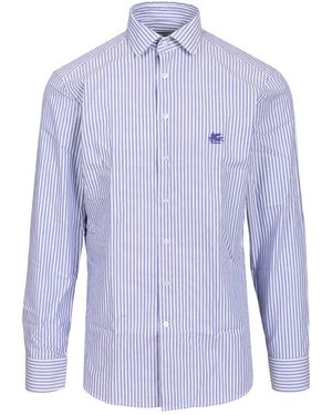 Etro Popline Shirt Shirts Multicolour - Blue