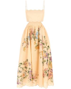 Zimmermann Halliday Scallop Midi Abiti Rosa - Neutro