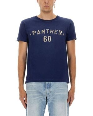 Valentino Garavani "chez " Print And Patch T-shirt - Blue