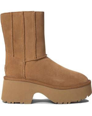 UGG "Classic Twin Seam New Heights" Ankle Boots - Brown