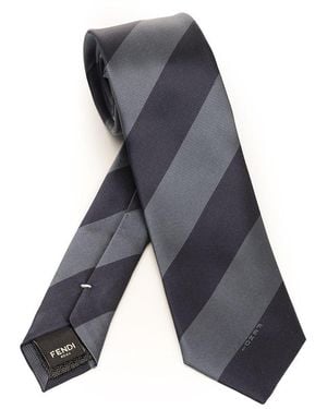 Fendi Silk Tie Ties And Bow Ties - Grey