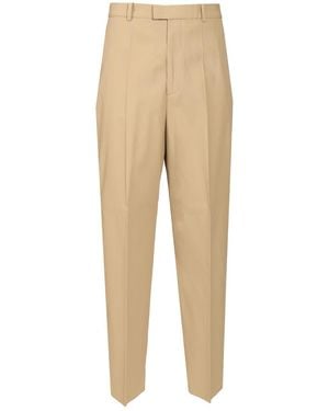 Bottega Veneta In Flowing Cotton Twill Pants - Natural