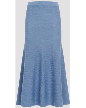 Gabriela Hearst Manni Cashmere Midi Skirt - Blue
