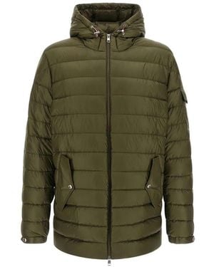 Moncler Oahu Hooded Short Down Parka Jacket - Green