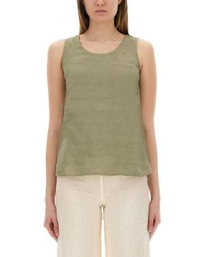 120% Lino Linen Top - Green