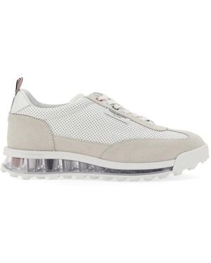 Thom Browne SNEAKER TECH RUNNER IN PELLE - Bianco