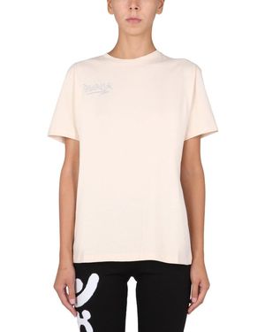 DISCLAIMER T-Shirt With Crystal Logo - White