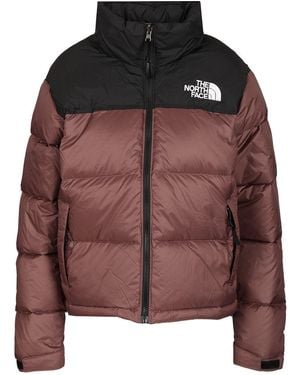 The North Face 1996 Retro Nuptse Jacket Khumbu Climbing School White Dune Nylon Coats Brown