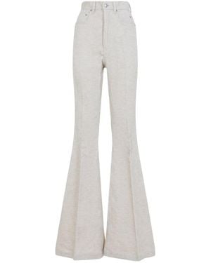 Rick Owens Natural Cotton Bolan Bootcut Pants-Donna - Grigio