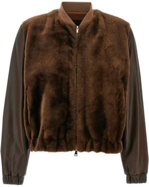 レザージャケット・コート FABIANA FILIPPI Fur waistcoat bomber jacket Fabiana Filippi Bomber Jackets in Black | Lyst
