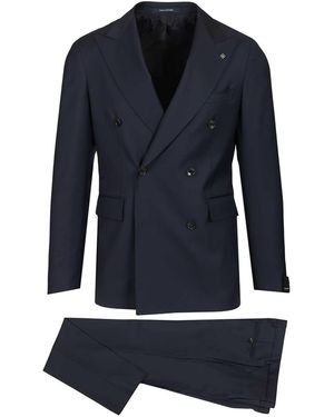 Tagliatore Vesuvio Double-Breasted Suit Dresses - Blue