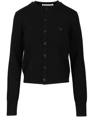 Acne Studios Crew Neck Wool Cardigan Knitwear Black