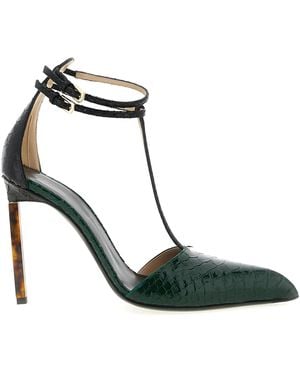 Tom Ford T Strap Decollete Verde-Donna - Nero