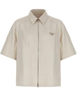 Prada Nappa Leather Shirt Shirt And Blouse - White